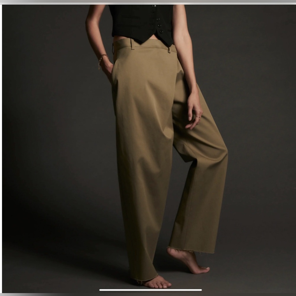 ZARA Asymmetric Wide Leg Trouser - Brown/Tan - Size M - New